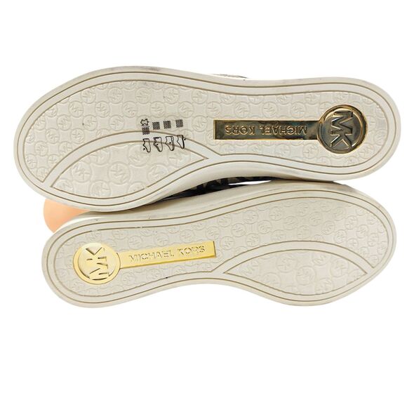 Michael Kors Logo City Sneakers Womens Sz 5 1/2 Medium Brown Excellent Condition - Picture 6 of 16